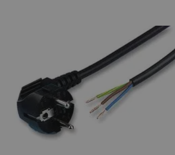 [101915] cable ; electric ; mains power cord ; plug ; EU ; fly end ; 16 A ; 250 VAC ; 2.55 m ; black