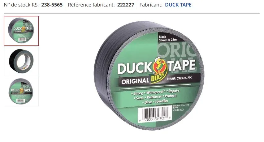 [204370] tape ; duct tape ; black ; 5 cm ; 25 m ; Gloss Finish